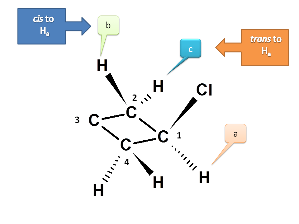 Proton at C1 of cholrocyclobutane