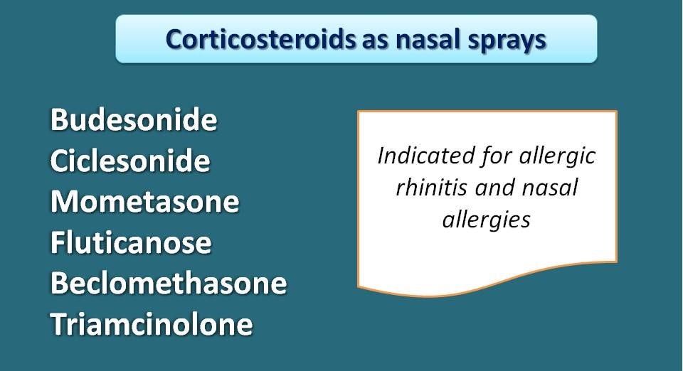 corticosteroids as nasal sprays